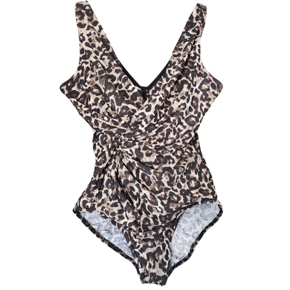 Miraclesuit Captivate Leopard One Piece Swimsuit 12 Underwire Animal Print Slim